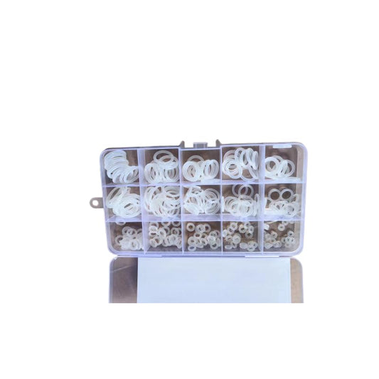225 PCS Clear Food Grade Silicone O-Rings Rubber Set - Silicones Seal Kit - The Variety of Sizes - Clear Food Grade Silicone Sealing Gasket