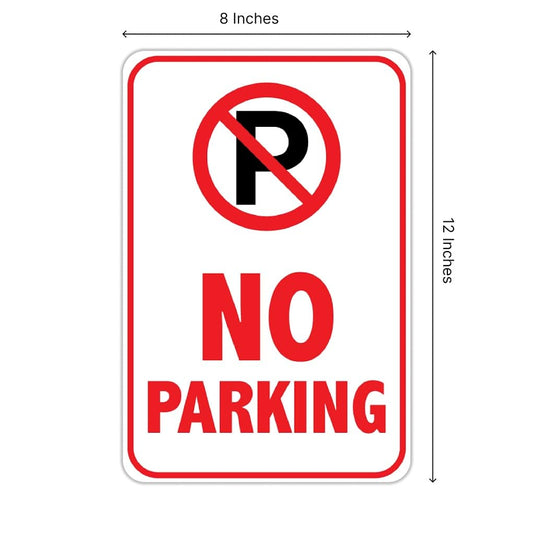 3 Pack 12x8 Inches No Parking Double Sided Sign with H-Stakes - No Parking Signs for Business or Yard