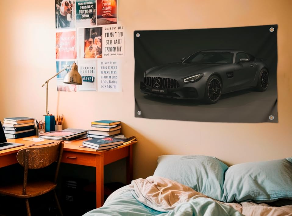 3x5 Feet Flags for Room Boy with Sport Car with Four Brass Grommets - Single Sided Fantastic Durable Tapestry Flag