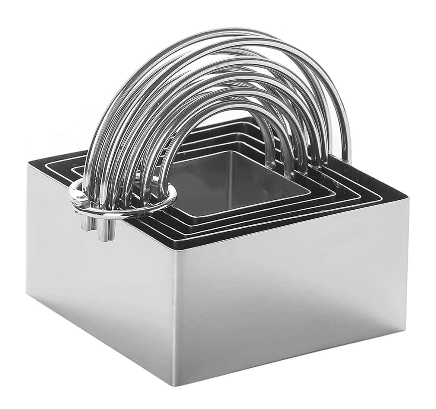 10 Pieces of Round and Square Biscuit Cutters with Handles - Professional Baking Dough Tools - Premium Stainless Steel Circle Cookie Cutters