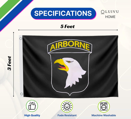 3x5 Feet Double Sided Army Airborne Flag with Two Brass Grommets - Polyester Licensed Army Forces Flag - Officially Licensed Flags U.S. Army