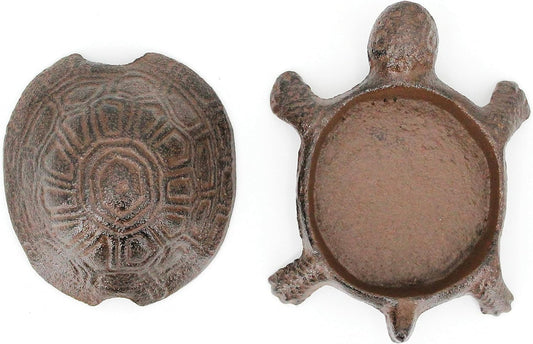 ULVEOL Top Brass Turtle Key Hider Figurine - Cast Iron Garden Statue with Secret Compartment for Used Indoor and Outdoor