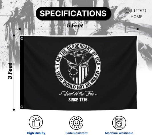 3x5 Ft Single Sided Polyester Flag with 2 Grommets - Proud American Infidel in God We Trust - American Banner for Outside - Political Flags Republican