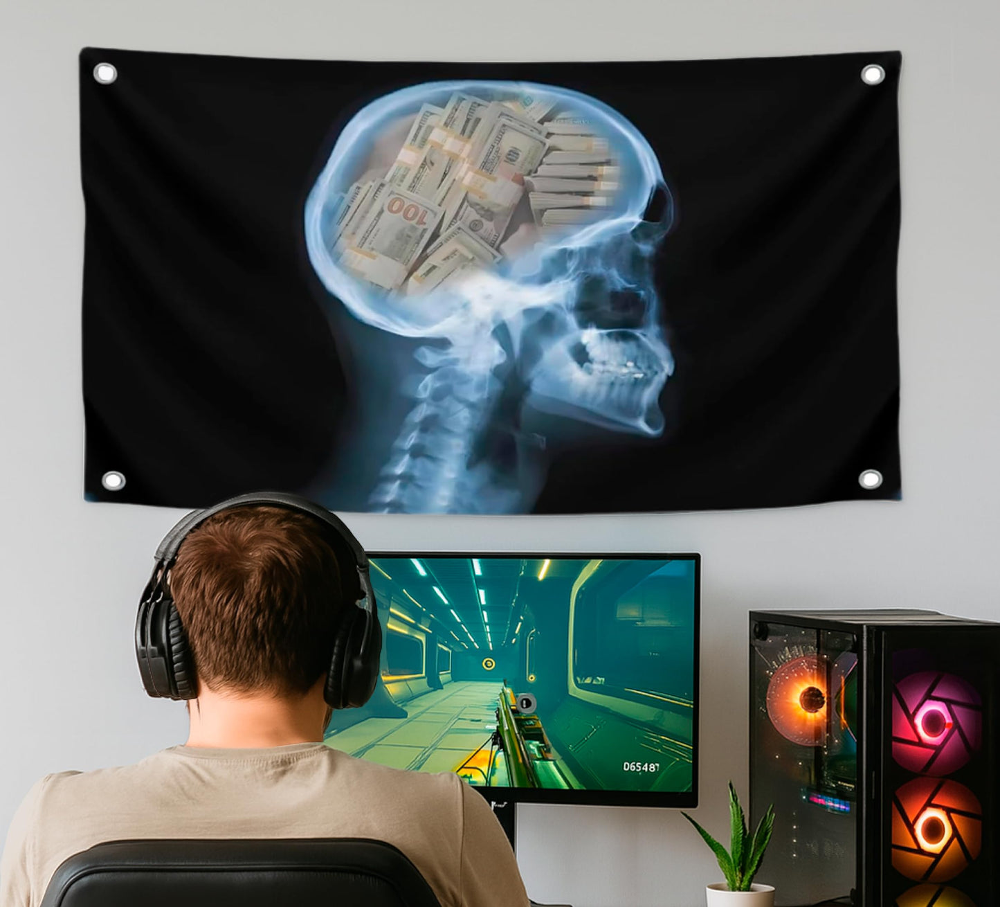 3x5 Feet Polyester Flag Billionaire Lifestyle with Four Brass Grommets - Funny Banner with Money Instead of Brains.Tapestry Men Outdoor or Indoor Flag