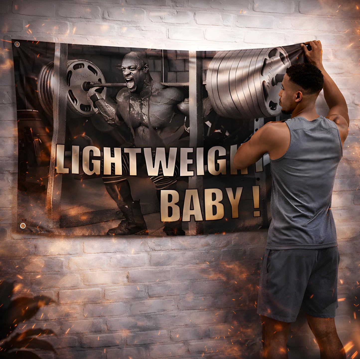 3x5 Ft Ronnie Lightweight Polyester Flag with Four Brass Grommets - Inspire Your Workout Single Sided Flag - Inspirational Stay Motivated with Cool