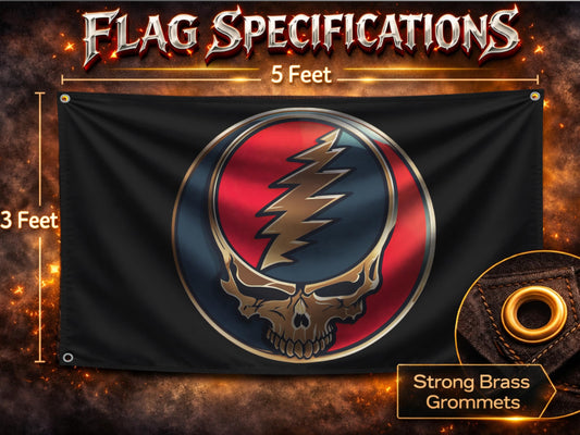 3x5 ft Grateful Dead Dancing Bears Flag – Skull Man Cave Banner