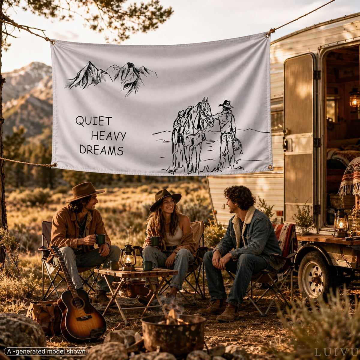 3x5 ft Quiet Heavy Dreams Flag – Music Wall Banner for Dorm & Bedroom