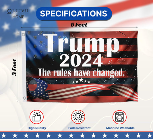 3x5 Ft 2024 Polyester Flag Take America Back - Large American President Republican Banner with 2 Grommets - Donald Room Single Sided Flags