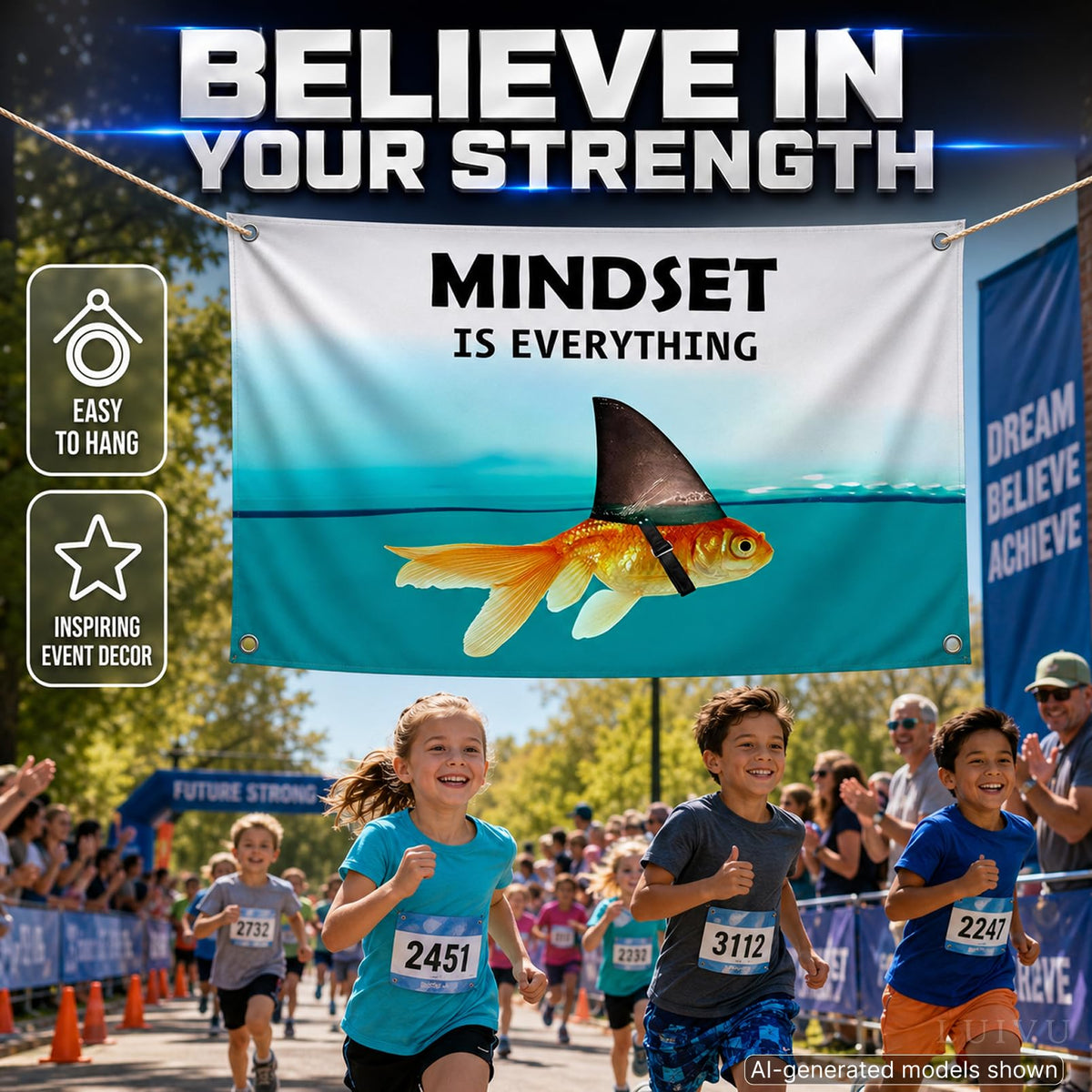 3x5 ft Mindset Is Everything Motivational Flag – Office & Gym Wall Banner