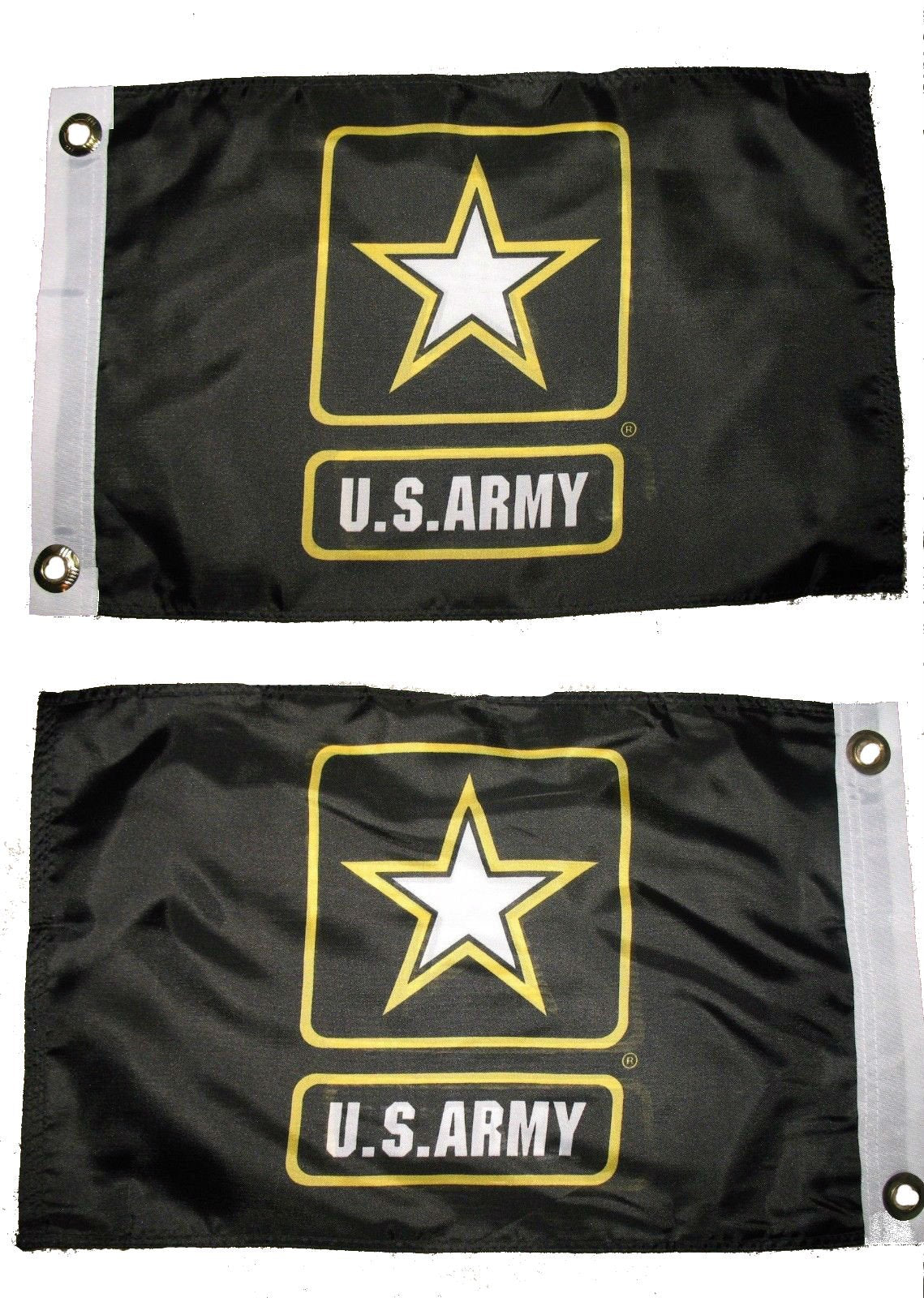12x18 in US Army Star Flag – Black, Double-Sided 2-Ply Wind Resistant