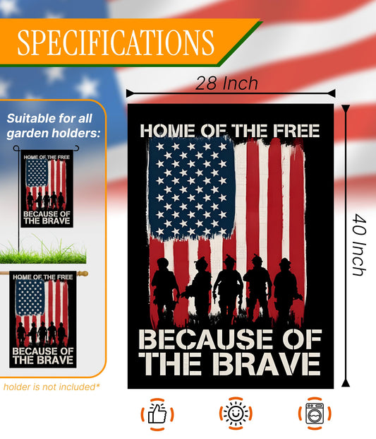 28x40 Inch Double Sided Summer Garden Flag - Memorial Day Yard Flag - Seasonal Large Outdoor Garden Flags of Burlap - Veteran USA flag 4th of July