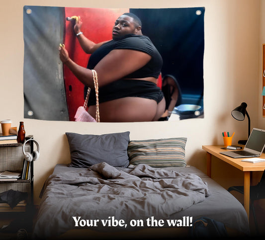 3x5 Feet Funny Black Man in Tight Underwear with Four Brass Grommets - Tapestry Funny Polyester Flag for College Party Indoor and Outdoor Decoration