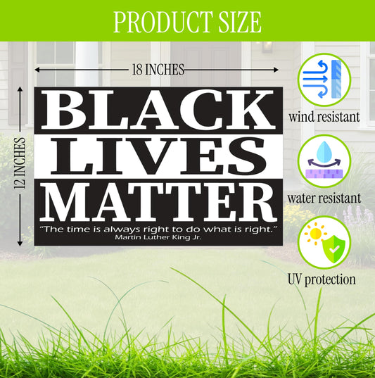 Black Lives Matter Yard Sign - In This House We Believe Yard Double sided Sign 12" x 18" inches - Corrugated Plastic with H Metal Stake