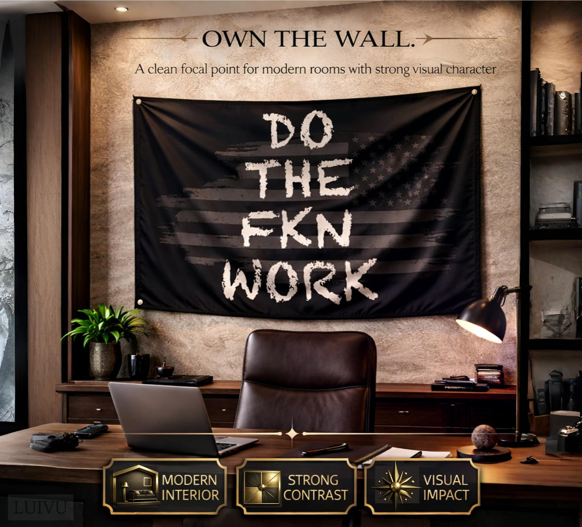 3x5 ft Do The FKN Work Motivational Flag – Office & Home Gym Banner
