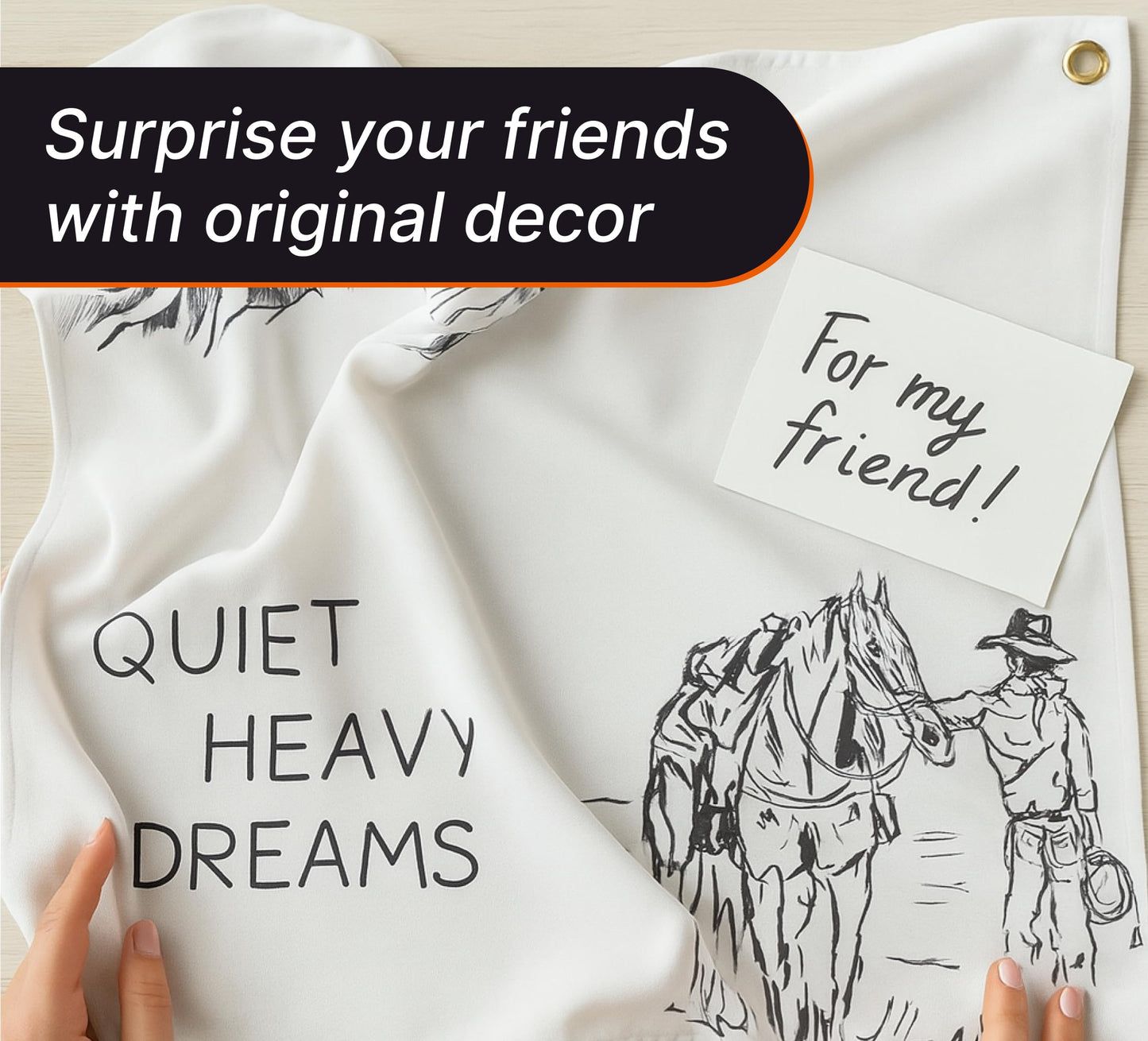 LUIVU 3X5 Ft Quiet Heavy Dreams Flag with Four Brass Grommets - Funny Flag Decoration for College Bedroom and Room - Wall Party Poster