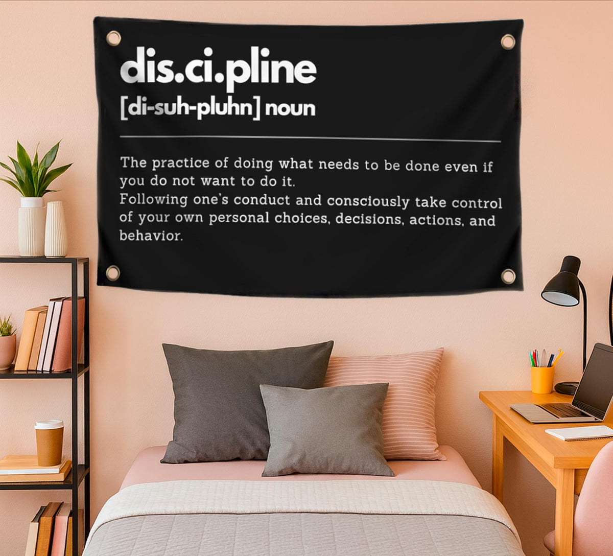 3x5 ft Discipline Motivational Gym Flag – Fitness Wall Banner