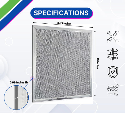 1 Pack Aluminum Range Hood Filter 8 1/4” x 10” Grease Filters for Range Hood Range Metal Tiny House - Kitchen Exhaust fan Cover Hood Stove Vent Filter