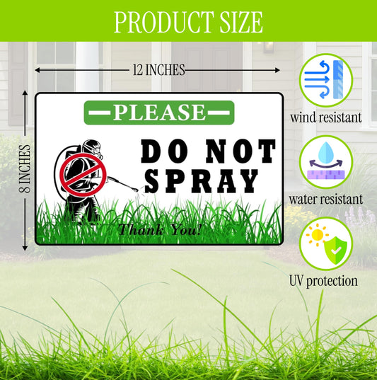 3 Pack 12x8 Inches Do Not Spray, Thank You with Metal Stakes - Plastic Double Sided Neighborhood Street Caution Yard Signs