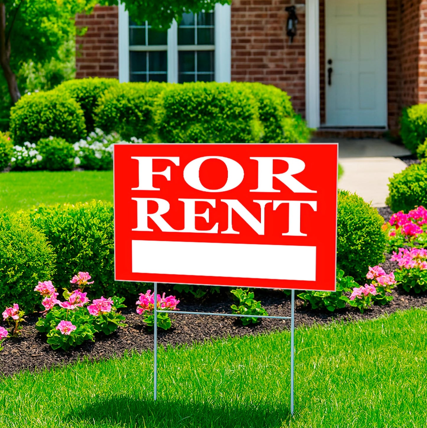 3X 12x8 inch For Rent Sign With H-Stakes Single Sided - Home for Rent Lawn Sign for Real Estate Agent, Homeowner.For Rent Rental House Shops Business