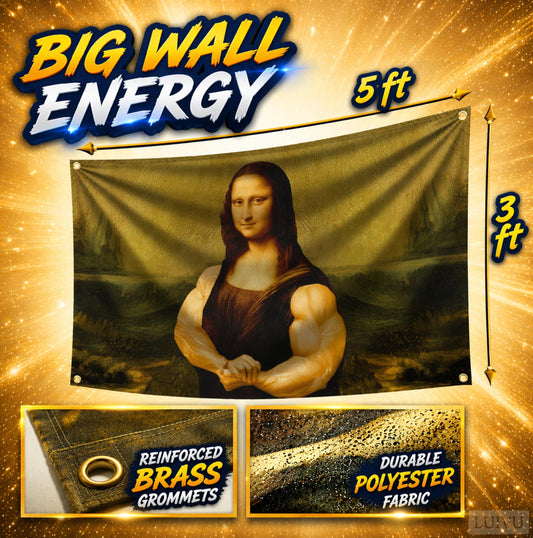 3x5 ft Funny Mona Lisa Meme Flag – Dorm & Man Cave Wall Banner