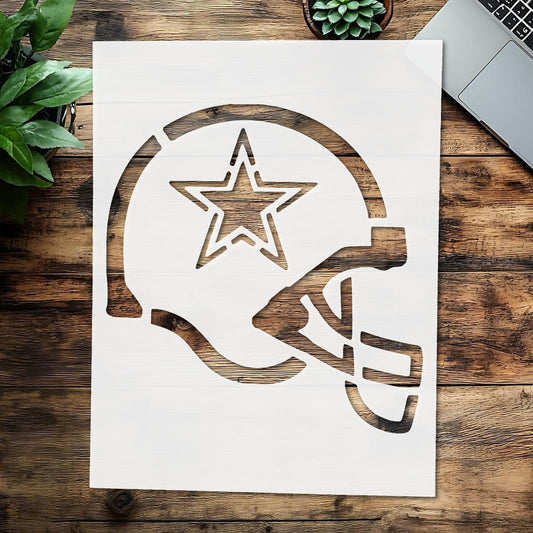 Reusable Sturdy Stencil Sheet Craft DIY Football Helmet 8.5" x 11" Custom Stencil