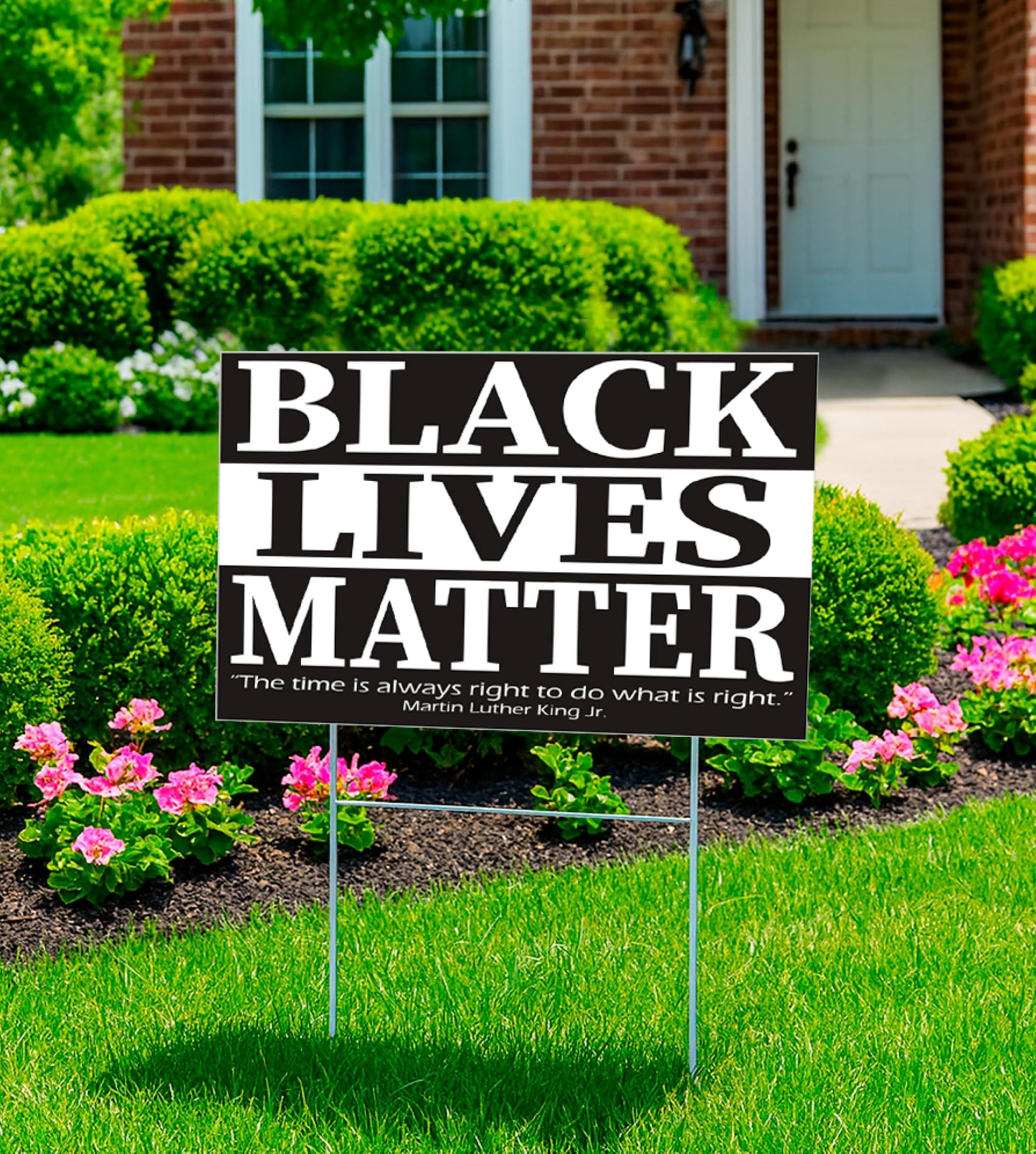 Black Lives Matter Yard Sign - In This House We Believe Yard Double sided Sign 12" x 18" inches - Corrugated Plastic with H Metal Stake