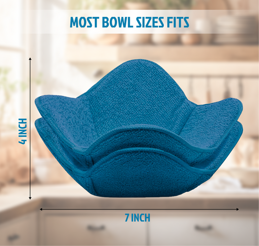 Set 2X Light Blue 7" sq. x 4"H Microwave Polyester Bowl Cloth