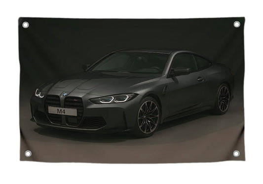 3x5 Feet Cool Car Flag with Four Brass Grommets - Funny Single Sided Banner for Garage Shop Wall Decor - Polyester Tapestry Racing Drift Cool
