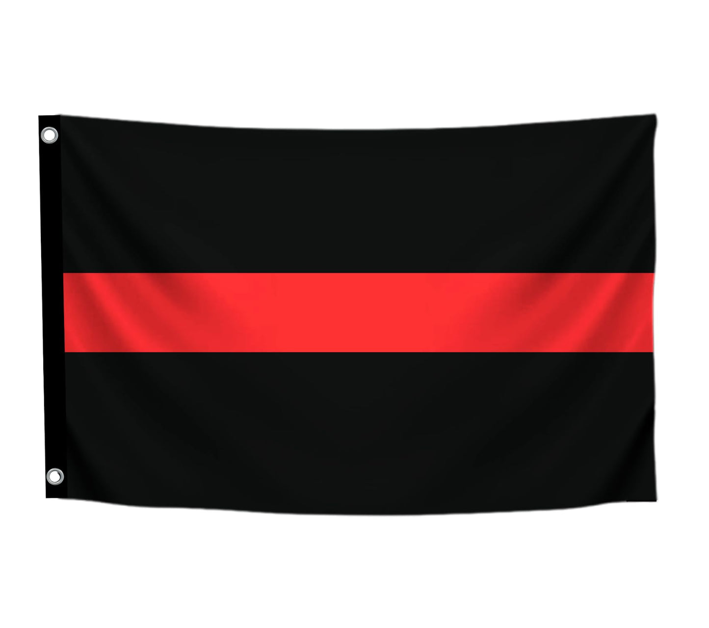 3x5 Ft Thin Red and Black Line Horizontal Stripes Polyester Single Sided Flags with 2 Grommets - Symbol Simple Textured Graphics Cool Wall Flags