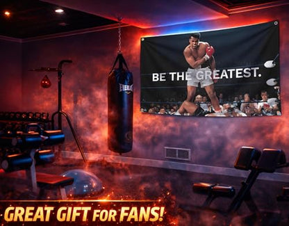 Be the Greatest Flag - Motivational Gym Flag 3x5 Feet with Four Brass Grommets - Home Wall Posters for Guys and Man - Muhammad Ali Cool Motivation
