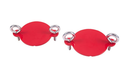 2 Pack Fire Department Connection Caps with Screws Aluminum - Red Fire Sprinkler Covers - FDC Connections. Stop Valve Fire Hose Fitting Fire Sprinkler