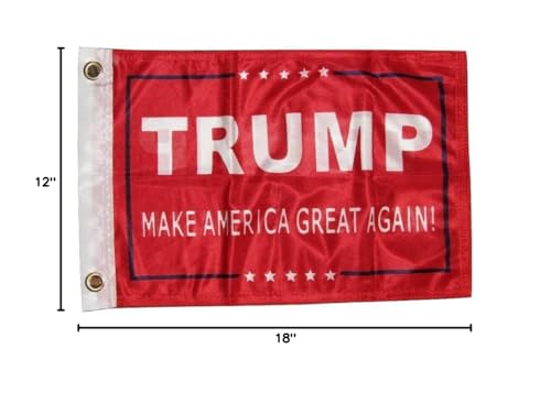 12x18 President Trump Make America Great Red 2ply Double Sided 12"x18" Flag House Banner Brass Grommets Fade Resistant Double Stitched Premium