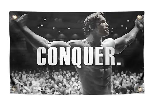 3x5 Feet Arnold Schwarzenegger Flag - Inspirational Office Gym Wall Decor Flag with 4 Brass Grommets - Limitless Banner for College Dorm Room Decor