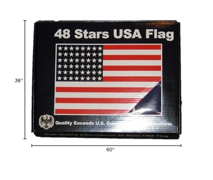 3x5 Embroidered Sewn 48 Star USA American Tea Stain Vintage Cotton Flag 3'x5'