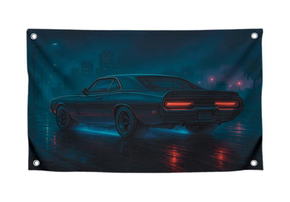 Flag 3x5 Feet Cool Automobile "Night Sports Car Speed and Power" - Single Sided Polyester Banners with 4 Brass Grommets