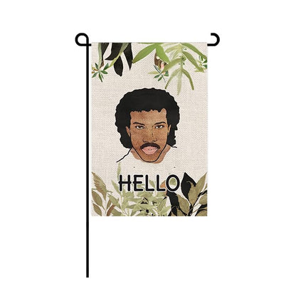 12x18 Inch Hello Funny Garden Polyester Flag with 4 Grommets - Vertical Personalized Single Sided Flag Seasonal Home Yard Outdoor Decoration