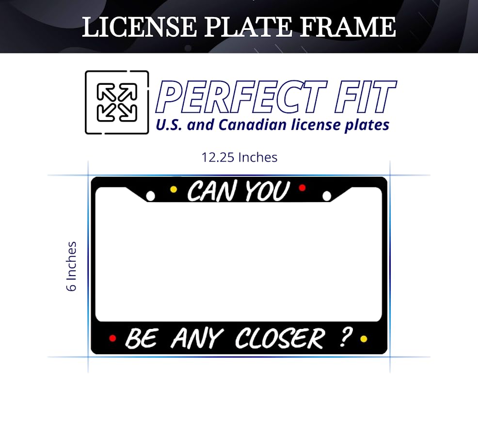 Personalized Car License Plate Frame - Standart Cars USA Stainless Steel Frame - Metal Plate Frame with 2 Holes and Screws 6x12.25 inch