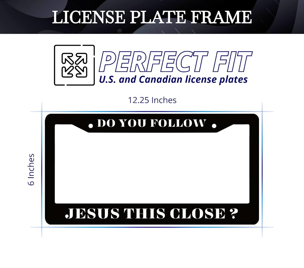 6x12.25 Inch Cool License Plate Frame with 4 Holes - Funny License Plate Frames for US Standard Auto Accessory Bracket Stainless Steel