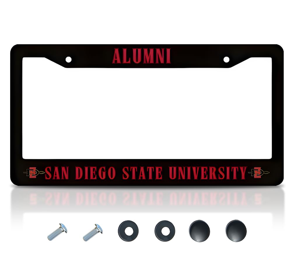 6x12.25 in San Diego State University Alumni License Plate Frame – Stainless Steel