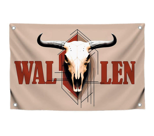 3x5 Feet American Music Polyester Flag with Four Brass Grommets - Western Bull Skull Banners for Wall Decoration - Funny House Bunner for Garden Yard