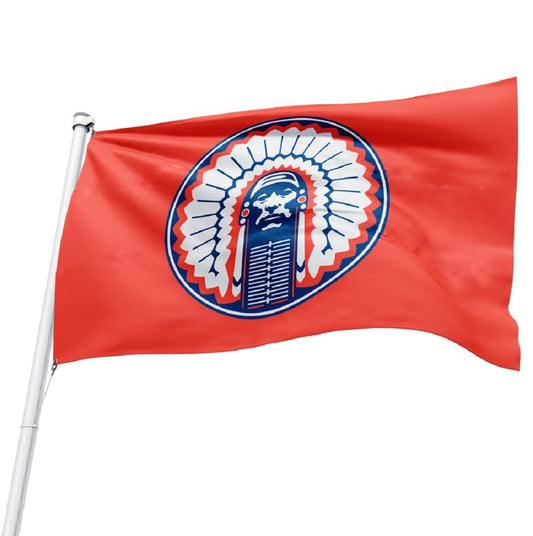 ORANGE Illinois Fighting Illini Chief Flag 3x5 feet NEW grommets - banner Bar Decor Man Cave