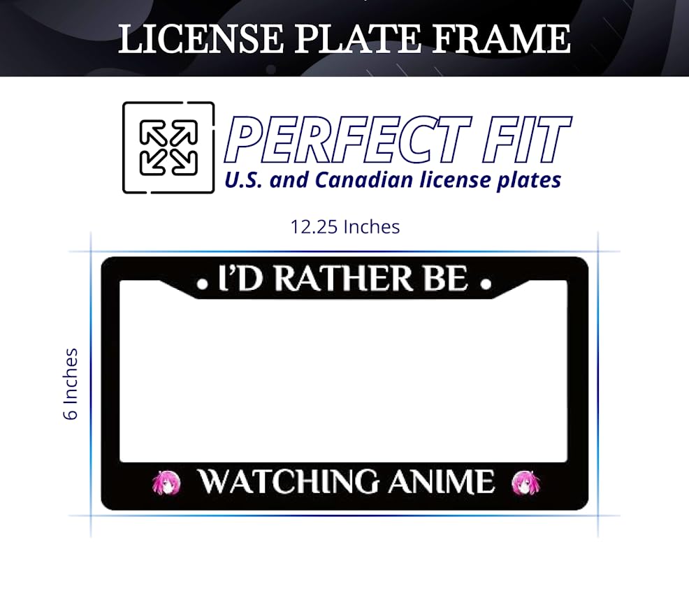 Personalized Car 6x12.25 Inch License Plate Frame  - Stainless Steel License Plate Frame Holder Accessory, 2 Holes and Screws Fits
