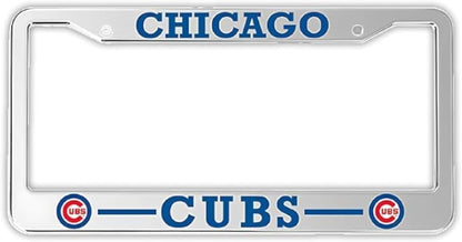 12.4x6.4 Inch License Plate Frames with 2 Holes and Screws - License Plate Frame Chicago for Car - Stainless Steel Frame for Front and Rear