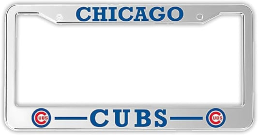 12.4x6.4 Inch License Plate Frames with 2 Holes and Screws - License Plate Frame Chicago for Car - Stainless Steel Frame for Front and Rear