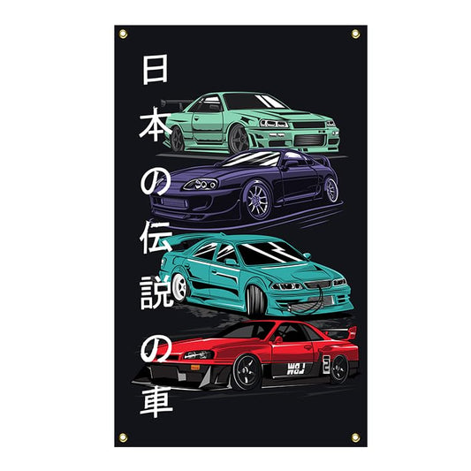 3x5 Feet Car Single Sided Flag with Four Brass Grommets - Cool Polyester Racing Flag Banner For Outside on Inside Home Decoration