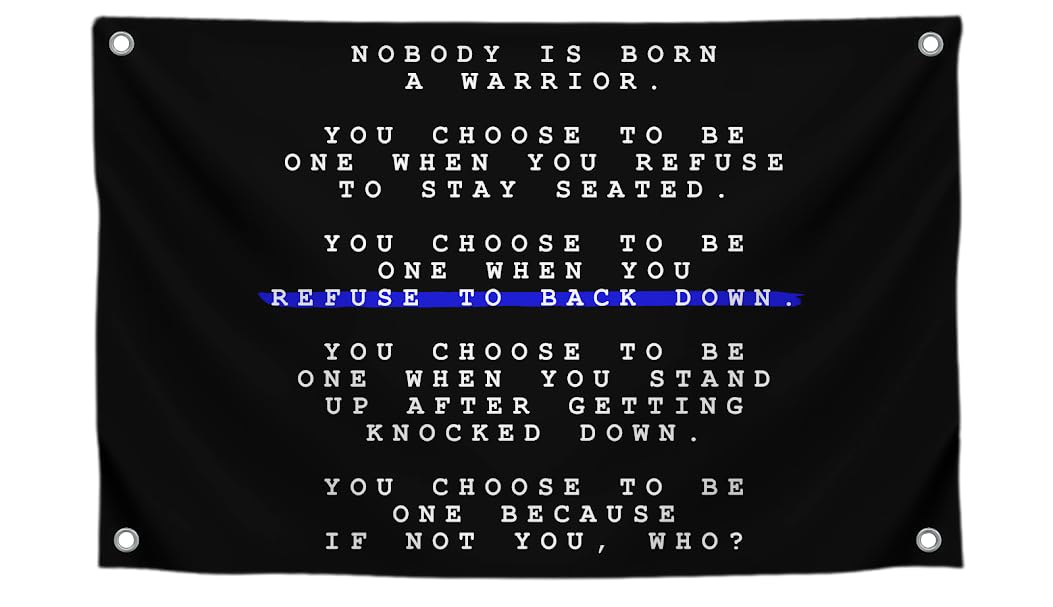 3x5 Ft Single Sided Flag "Nobody Is Born A Warrior" with 4 Grommets - Academy Graduation Wall Single Sided Polyester Flags - Cool Inspirational