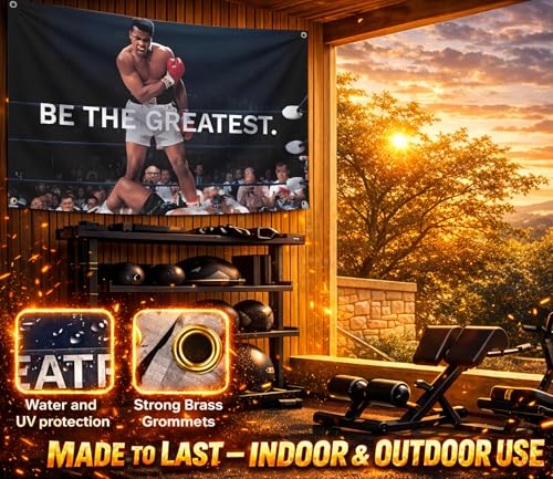 Be the Greatest Flag - Motivational Gym Flag 3x5 Feet with Four Brass Grommets - Home Wall Posters for Guys and Man - Muhammad Ali Cool Motivation