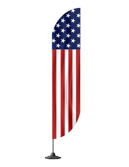 12x2.5 Ft American USA Feather Polyester Flag - Single Sided Stars Stripes Feather Tapestry 4th of July or Independence Day - American Banners Stars