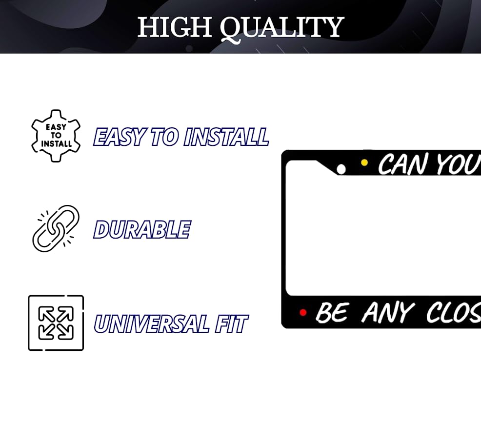 Personalized Car License Plate Frame - Standart Cars USA Stainless Steel Frame - Metal Plate Frame with 2 Holes and Screws 6x12.25 inch