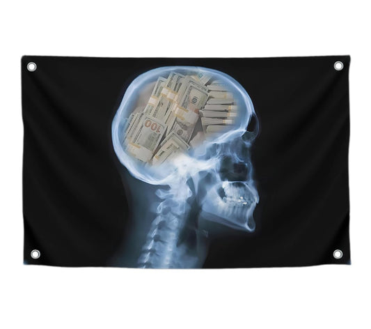 3x5 Feet Polyester Flag Billionaire Lifestyle with Four Brass Grommets - Funny Banner with Money Instead of Brains.Tapestry Men Outdoor or Indoor Flag